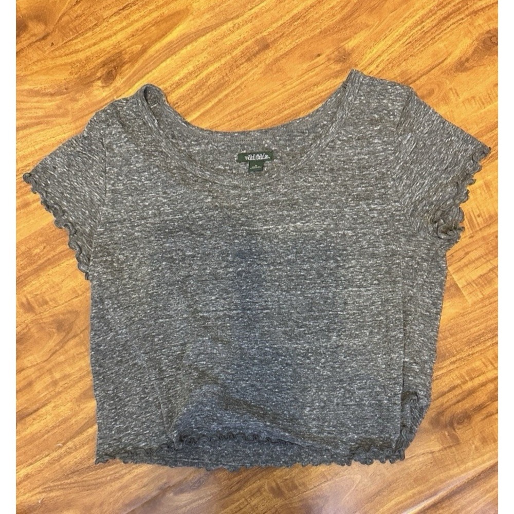 Wild Fable Dark Gray Crop T Shirt Tee Blouse Top Roomy Comfortable Sz Medium M